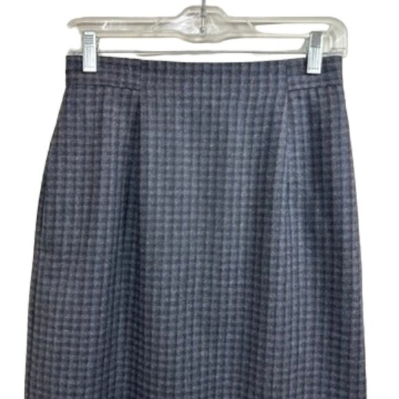 Derek Martin Vintage Gray Check Brushed Wool Pencil Skirt, 9 - Picture 2 of 7